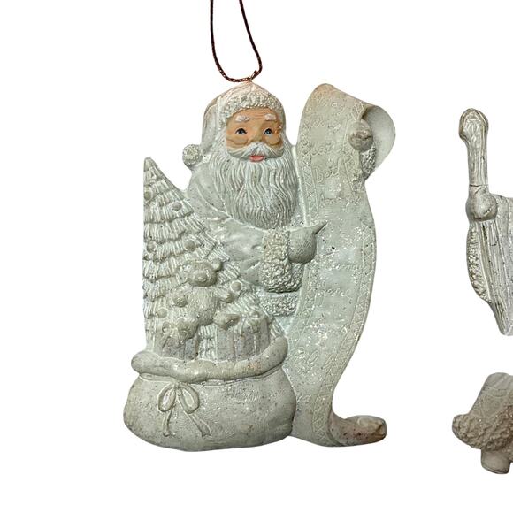 Set of 3 Giltter Santa Christmas Ornaments - Picture 3 of 4
